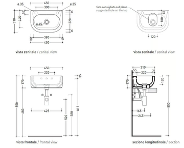 PASS - Wall-mounted ceramic handrinse basin by Ceramica Flaminia - view 3